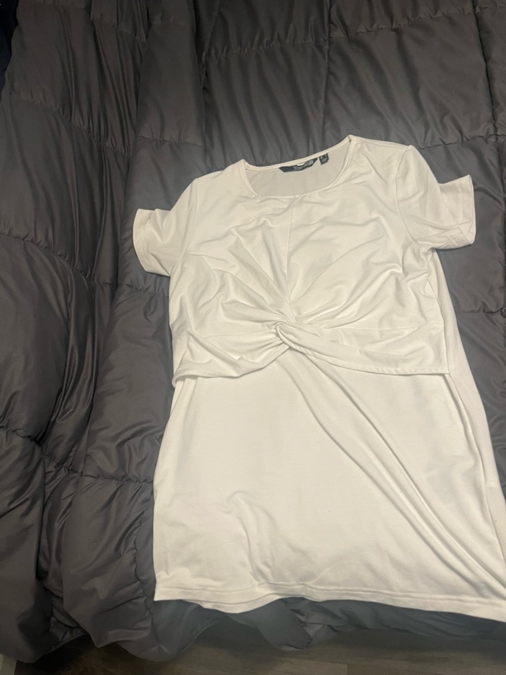 Vero Moda Cream Twist-Front Short Sleeve Top